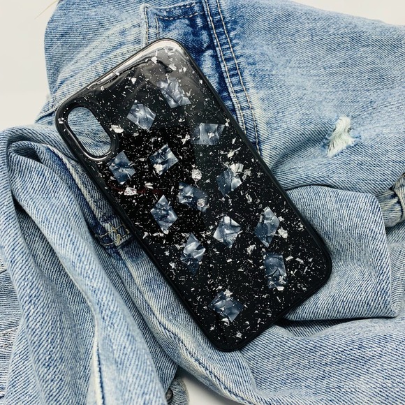 iPhone XS Max Case Black 3D Confetti Print Cover - Picture 7 of 7